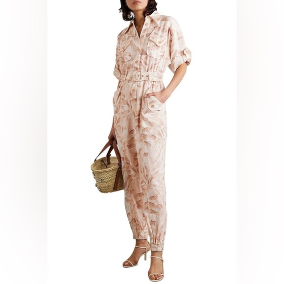 ZIMMERMANN Palm print linen jumpsuit 6/M - Picture 3 of 10